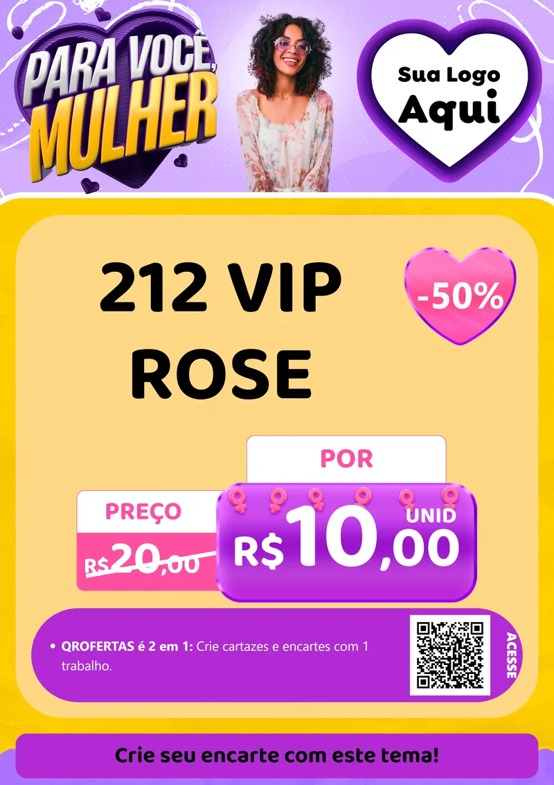 Modelo de Cartaz para Cartaz A4 Vertical com o tema Para Você, Mulher para Perfumes