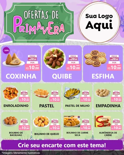 Modelo de Rede Social para Feed Instagram com o tema Ofertas de Primavera para Salgadaria