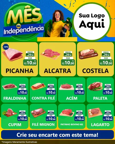 Modelo de Rede Social para Feed Instagram com o tema Mês da Independência para Açougue