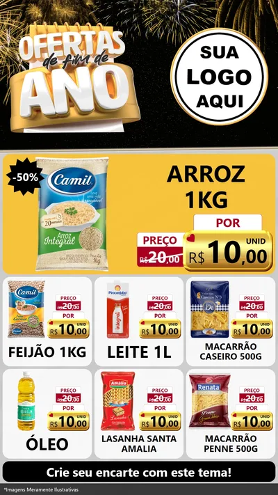 Modelo de Rede Social para Stories com o tema Ofertas de Fim de Ano para Supermercado