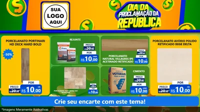 Modelo de TV para TV Horizontal com o tema Dia Da Proclamação da República para Pisos e revestimentos