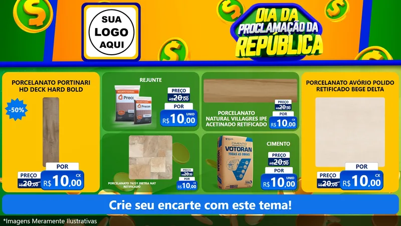 Modelo de TV para TV Horizontal com o tema Dia Da Proclamação da República para Pisos e revestimentos