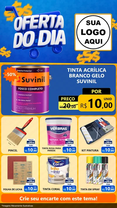 Modelo de Rede Social para Stories com o tema Oferta do Dia para Tintas e Ferramentas