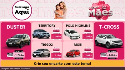 Modelo de TV para TV Horizontal com o tema Super Dia Das Mães para Concessionaria de Carros