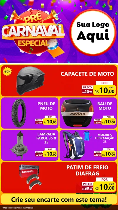 Modelo de TV para TV Vertical com o tema Pré-Carnaval Especial para Moto peças