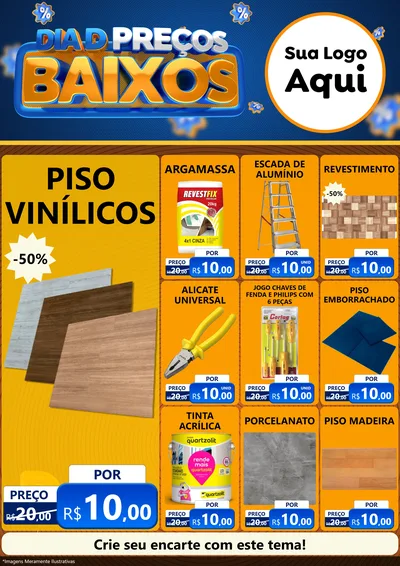 Modelo de Encarte para Encarte A4 Vertical com o tema Dia D Preço Baixo para Material para Construção