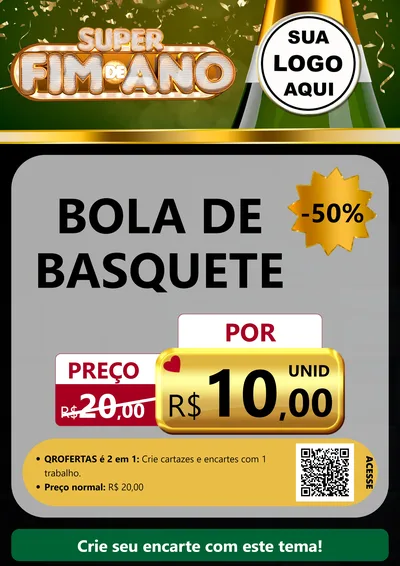 Modelo de Cartaz para Cartaz A4 Vertical com o tema Super Fim de Ano para Artigos Esportivos