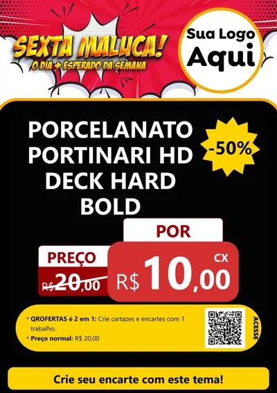Modelo de Cartaz para Cartaz A4 Vertical com o tema Sexta Maluca! para Pisos e revestimentos