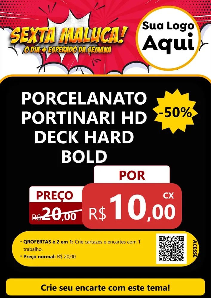 Modelo de Cartaz para Cartaz A4 Vertical com o tema Sexta Maluca! para Pisos e revestimentos