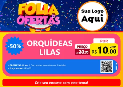 Modelo de Cartaz para Cartaz A4 Horizontal com o tema Folia de Ofertas para Floricultura e jardim