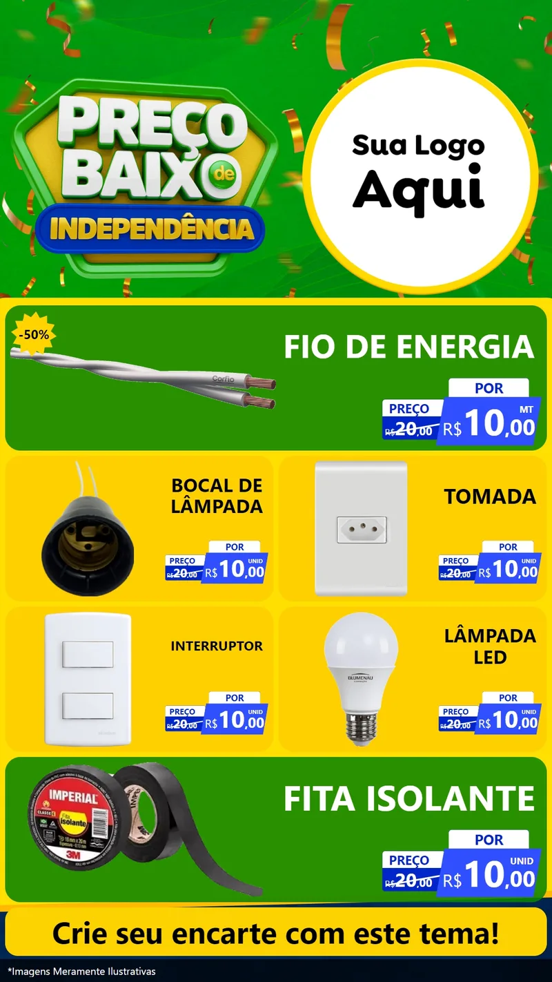 Modelo de TV para TV Vertical com o tema Preço Baixo de Independência para Materiais Elétricos