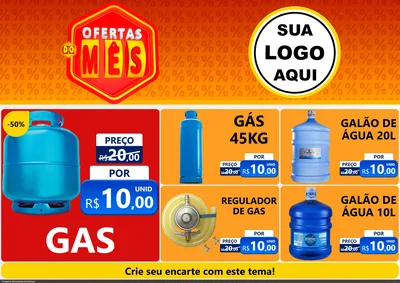 Modelo de Encarte para Encarte A4 Horizontal com o tema Ofertas do Mês para Água e gás