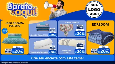 Modelo de TV para TV Horizontal com o tema Barato é aqui para Cama, Mesa e Banho