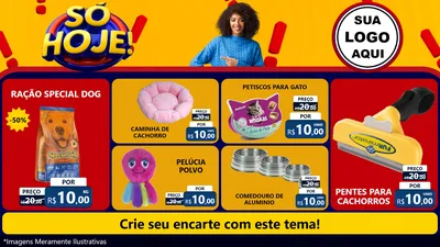 Modelo de TV para TV Horizontal com o tema Só Hoje! para Pet Shop