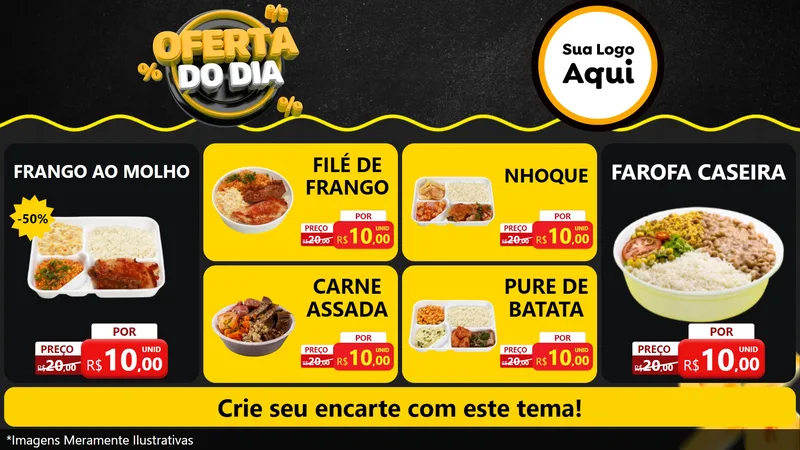 Modelo de TV para TV Horizontal com o tema Oferta Do Dia para Restaurante