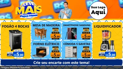 Modelo de TV para TV Horizontal com o tema Leve Mais, Pague Menos para Móveis e Eletro