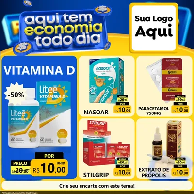 Modelo de Rede Social para Feed Facebook com o tema Aqui Tem Economia Todo Dia para Farmácia