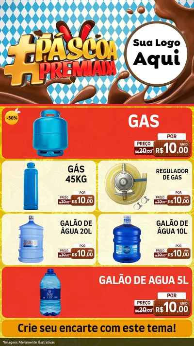 Modelo de TV para TV Vertical com o tema Páscoa Premiada para Água e gás