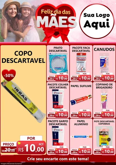 Modelo de Encarte para Encarte A4 Vertical com o tema Feliz Dia Das Mães para Embalagens