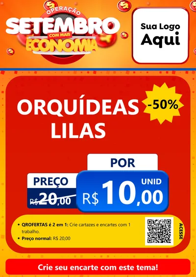 Modelo de Cartaz para Cartaz A4 Vertical com o tema Operação Setembro Com Muita Economia para Floricultura e jardim