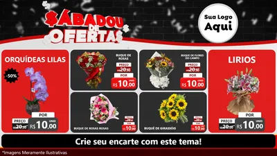 Modelo de TV para TV Horizontal com o tema Sabadou de Ofertas para Floricultura e jardim