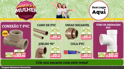 Modelo de TV para TV Horizontal com o tema Para Você Mulher para Tubos e conexões