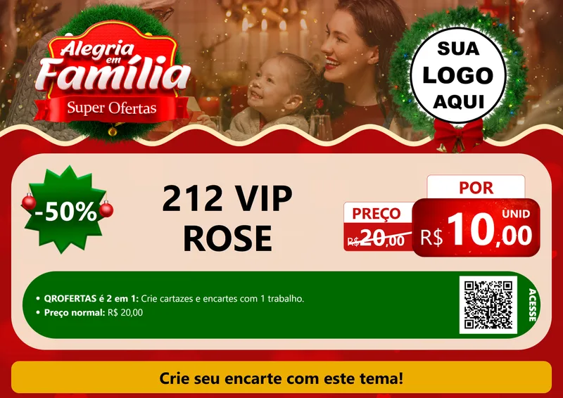 Modelo de Cartaz para Cartaz A4 Horizontal com o tema Alegria Em Família - Super Ofertas para Perfumes