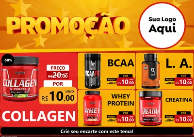Modelo de Encarte para Encarte A4 Horizontal com o tema Promoção para Suplementos alimentares
