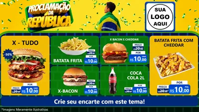 Modelo de TV para TV Horizontal com o tema Proclamação da República para Hamburgueria