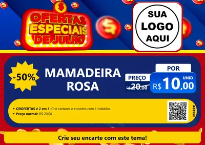 Modelo de Cartaz para Cartaz A4 Horizontal com o tema Ofertas Especiais de Julho para Bebês