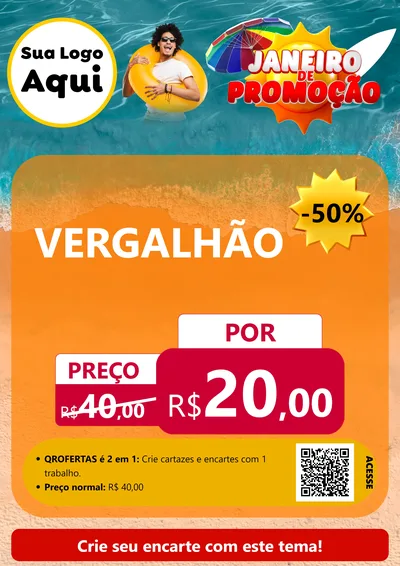 Modelo de Cartaz para Cartaz A4 Vertical com o tema Janeiro de Promoção para Ferragens
