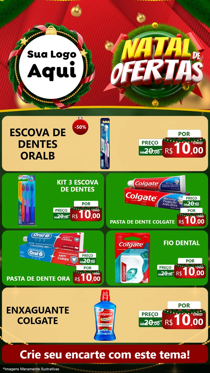 Modelo de TV para TV Vertical com o tema Natal de Ofertas para Higiene Pessoal