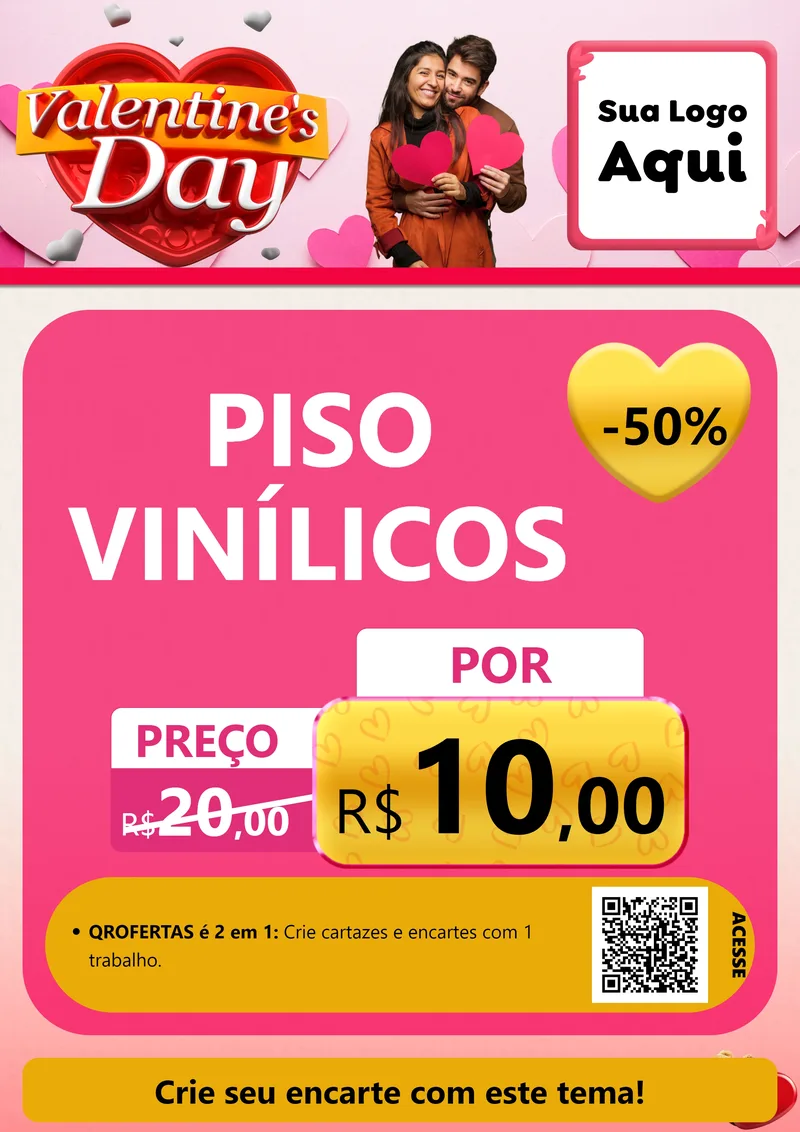 Modelo de Cartaz para Cartaz A4 Vertical com o tema Valentine's Day para Material para Construção