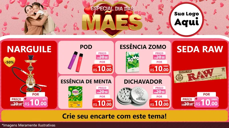Modelo de TV para TV Horizontal com o tema Especial Dia Das Mães para Tabacaria