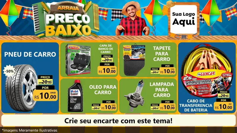 Modelo de TV para TV Horizontal com o tema Arraiá de Preço Baixo - Junina para Auto peças