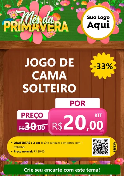 Modelo de Cartaz para Cartaz A4 Vertical com o tema Mês da Primavera para Cama, Mesa e Banho