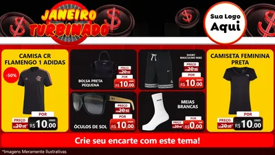Modelo de TV para TV Horizontal com o tema Janeiro Turbinado para Roupas e acessórios