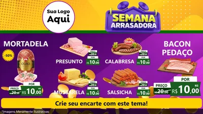 Modelo de TV para TV Horizontal com o tema Semana Arrasadora para Frios e Laticínios