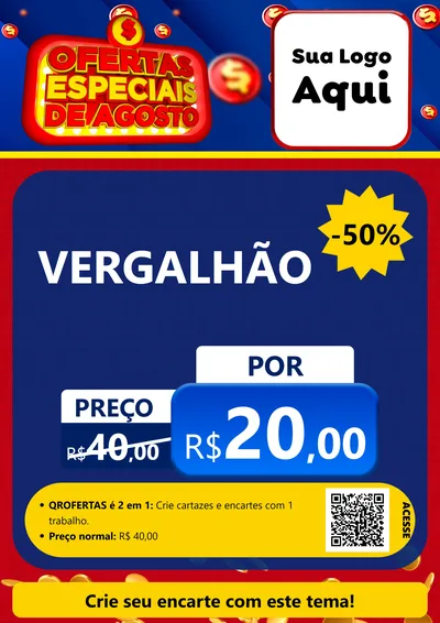 Modelo de Cartaz para Cartaz A4 Vertical com o tema Ofertas Especiais de Agosto para Ferragens