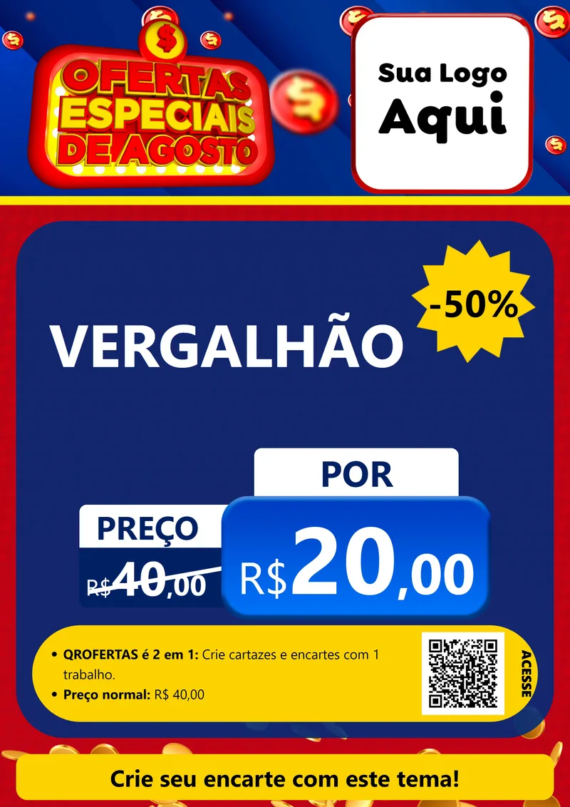 Modelo de Cartaz para Cartaz A4 Vertical com o tema Ofertas Especiais de Agosto para Ferragens