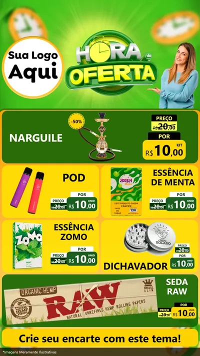 Modelo de TV para TV Vertical com o tema Hora da Oferta para Tabacaria