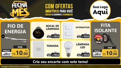 Modelo de TV para TV Horizontal com o tema Fecha Mês para Materiais Elétricos