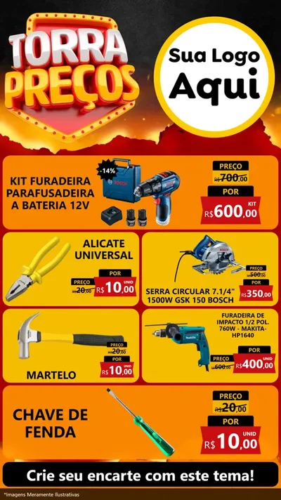 Modelo de TV para TV Vertical com o tema Torra Preços para Maquinas e Ferramentas