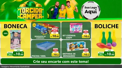 Modelo de TV para TV Horizontal com o tema Torcida Campeã - Copa para Brinquedos