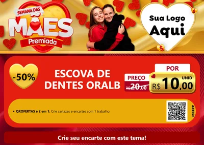 Modelo de Cartaz para Cartaz A4 Horizontal com o tema Semana das Mães Premiada para Higiene Pessoal