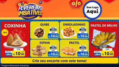 Modelo de TV para TV Horizontal com o tema Fevereiro Imbatível para Salgadaria