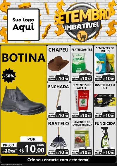 Modelo de Encarte para Encarte A4 Vertical com o tema Setembro Imbatível para Agropecuária