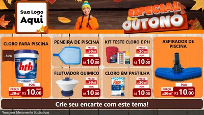 Modelo de TV para TV Horizontal com o tema Especial Outono para Produtos para Piscina