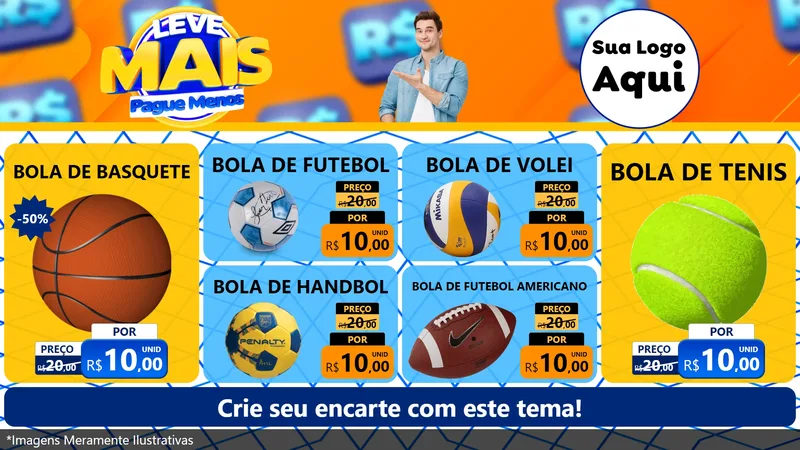 Modelo de TV para TV Horizontal com o tema Leve Mais, Pague Menos para Artigos Esportivos
