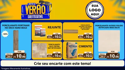 Modelo de TV para TV Horizontal com o tema Ofertas de Verão Quentíssimas para Pisos e revestimentos